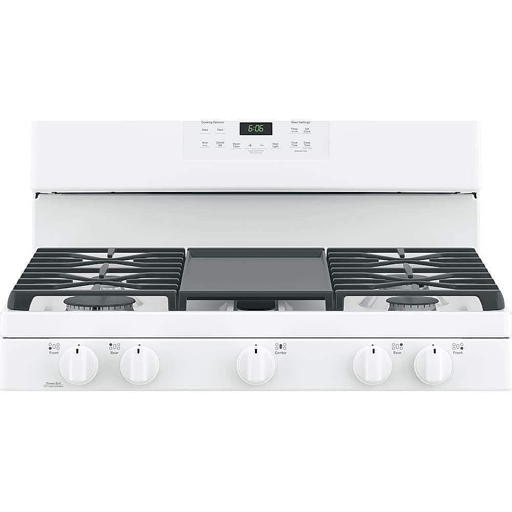 Alt View 14. GE - 5.0 Cu. Ft. Freestanding Gas Range - White.