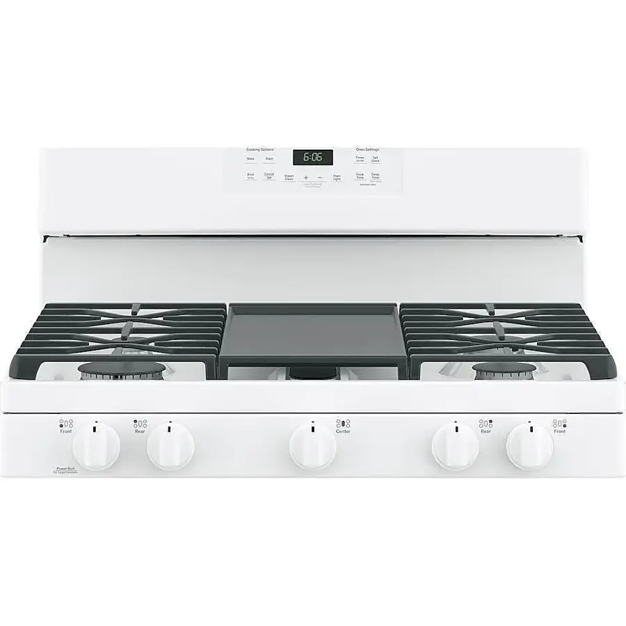 Alt View 14. GE - 5.0 Cu. Ft. Freestanding Gas Range - White.