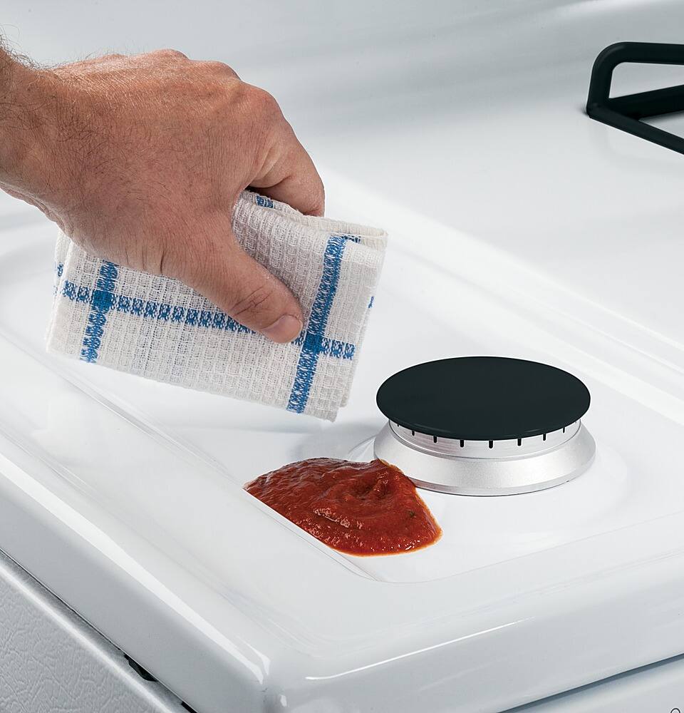 Alt View 15. Hotpoint - 4.8 Cu. Ft. Freestanding Gas Range - White.