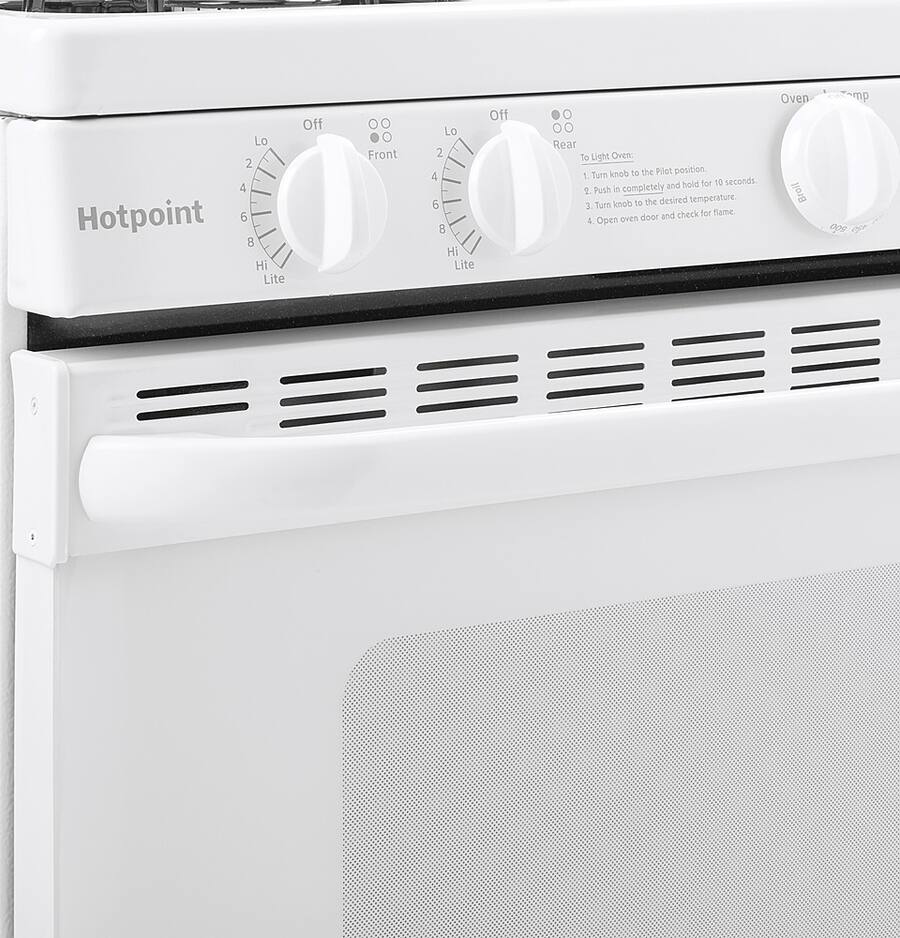 Hotpoint Range Hotpoint 4.8 Cu. Ft. Freestanding Gas Range White RGBS200DMWW - Open ...