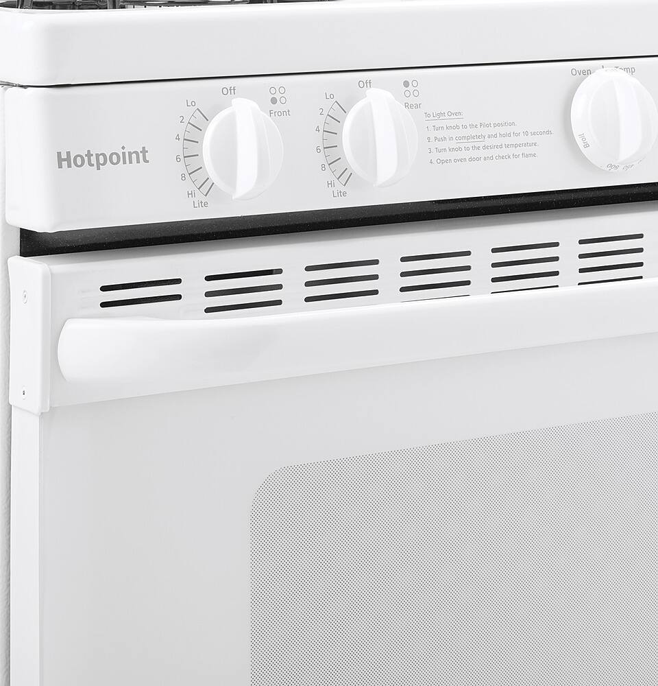 Alt View 11. Hotpoint - 4.8 Cu. Ft. Freestanding Gas Range - White.