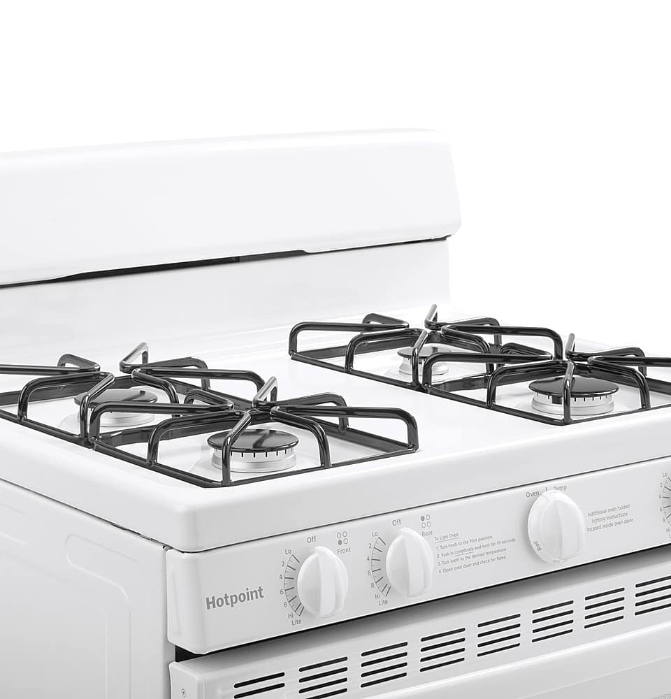 Alt View 1. Hotpoint - 4.8 Cu. Ft. Freestanding Gas Range - White.