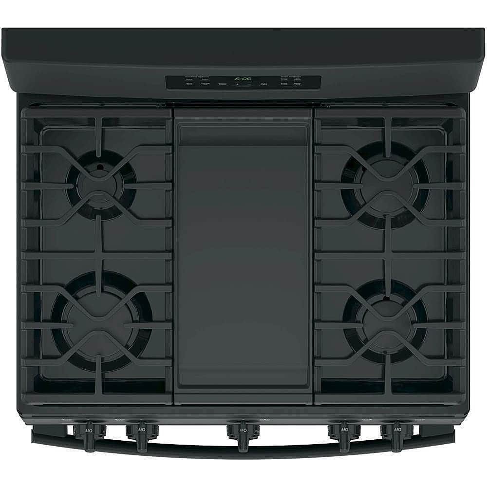 Alt View 11. GE - 5.0 Cu. Ft. Freestanding Gas Range - Black.