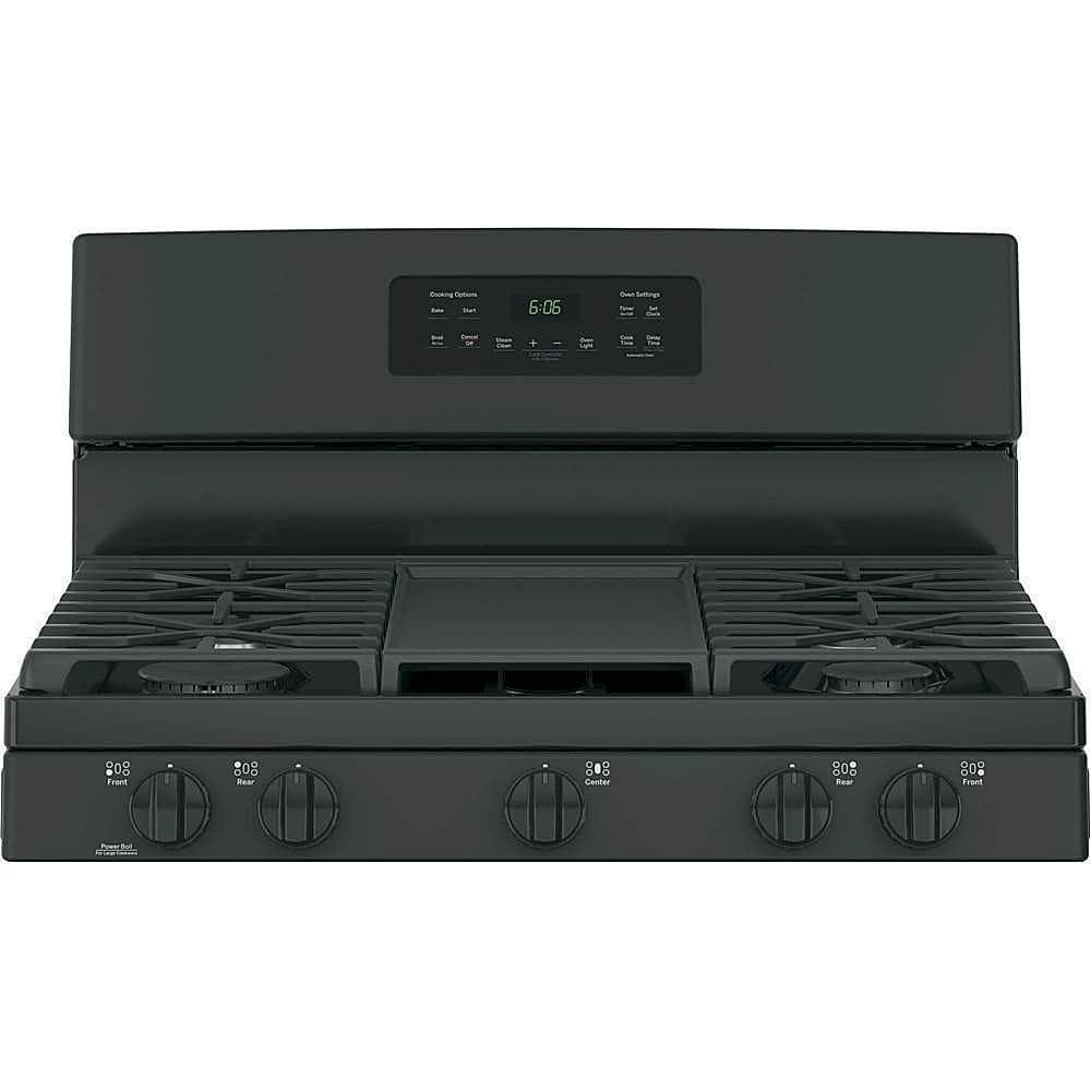 Alt View 13. GE - 5.0 Cu. Ft. Freestanding Gas Range - Black.