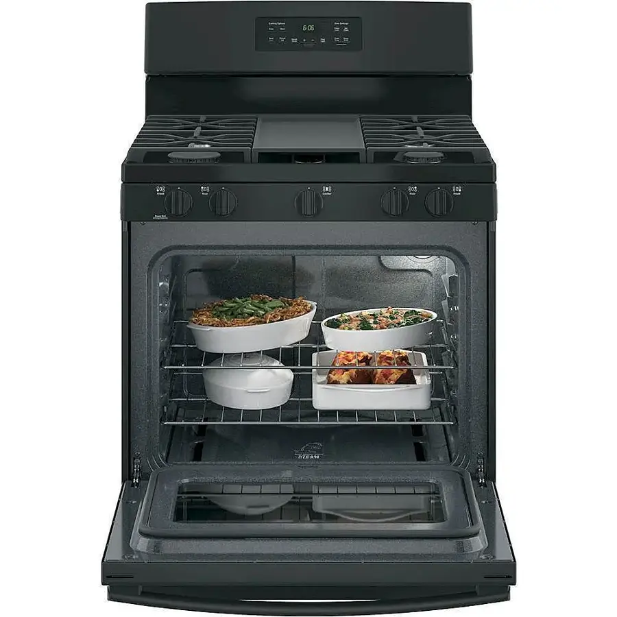 Alt View 17. GE - 5.0 Cu. Ft. Freestanding Gas Range - Black.