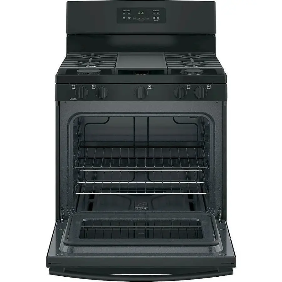 Alt View 18. GE - 5.0 Cu. Ft. Freestanding Gas Range - Black.