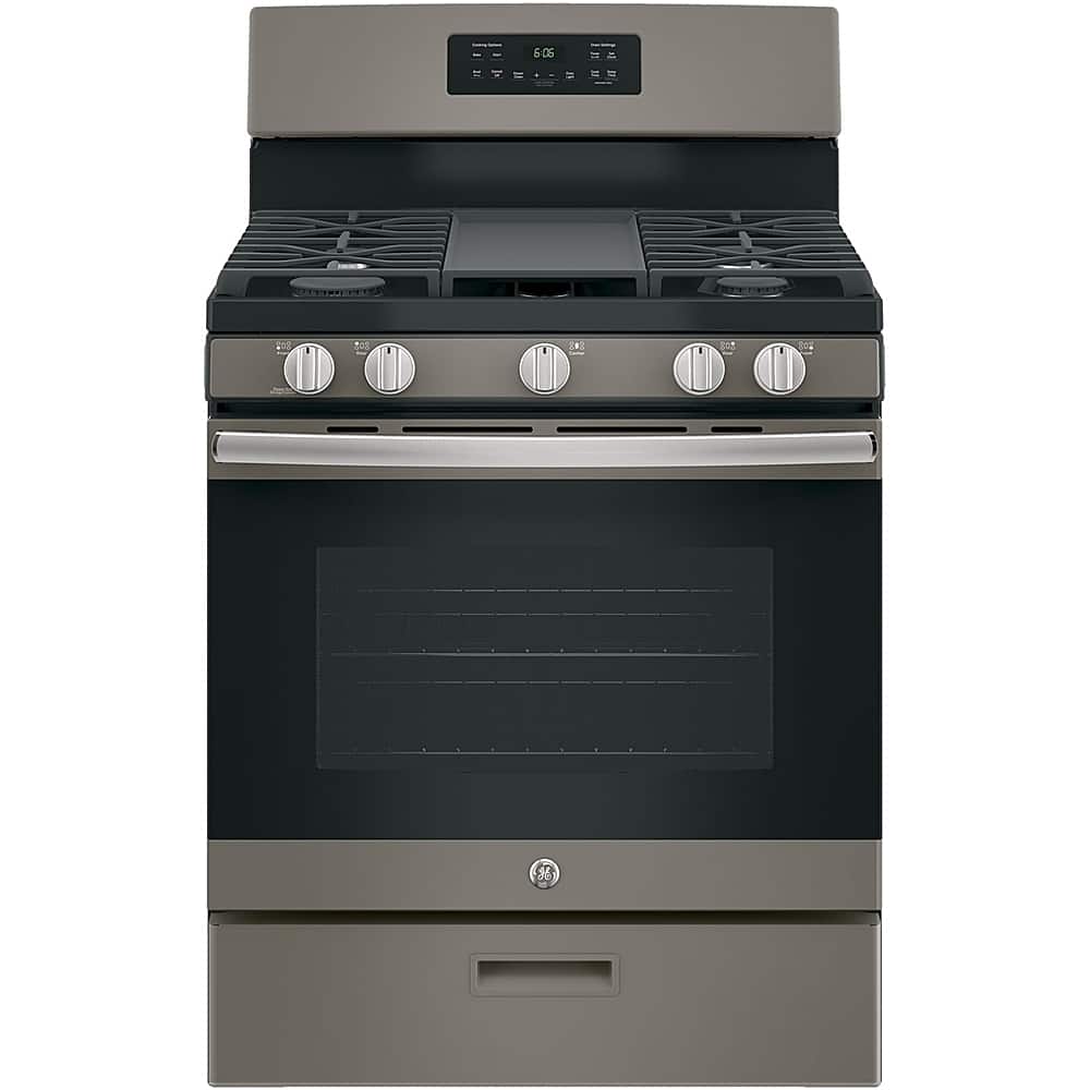 GE - 5.0 Cu. Ft. Freestanding Gas Range - Slate - Front_Zoom