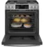 Alt View 12. GE Profile - 5.7 Cu. Ft. Slide-In Dual Fuel True Convection Range with No Preheat Air Fry and Wi-Fi - Stainless Steel.