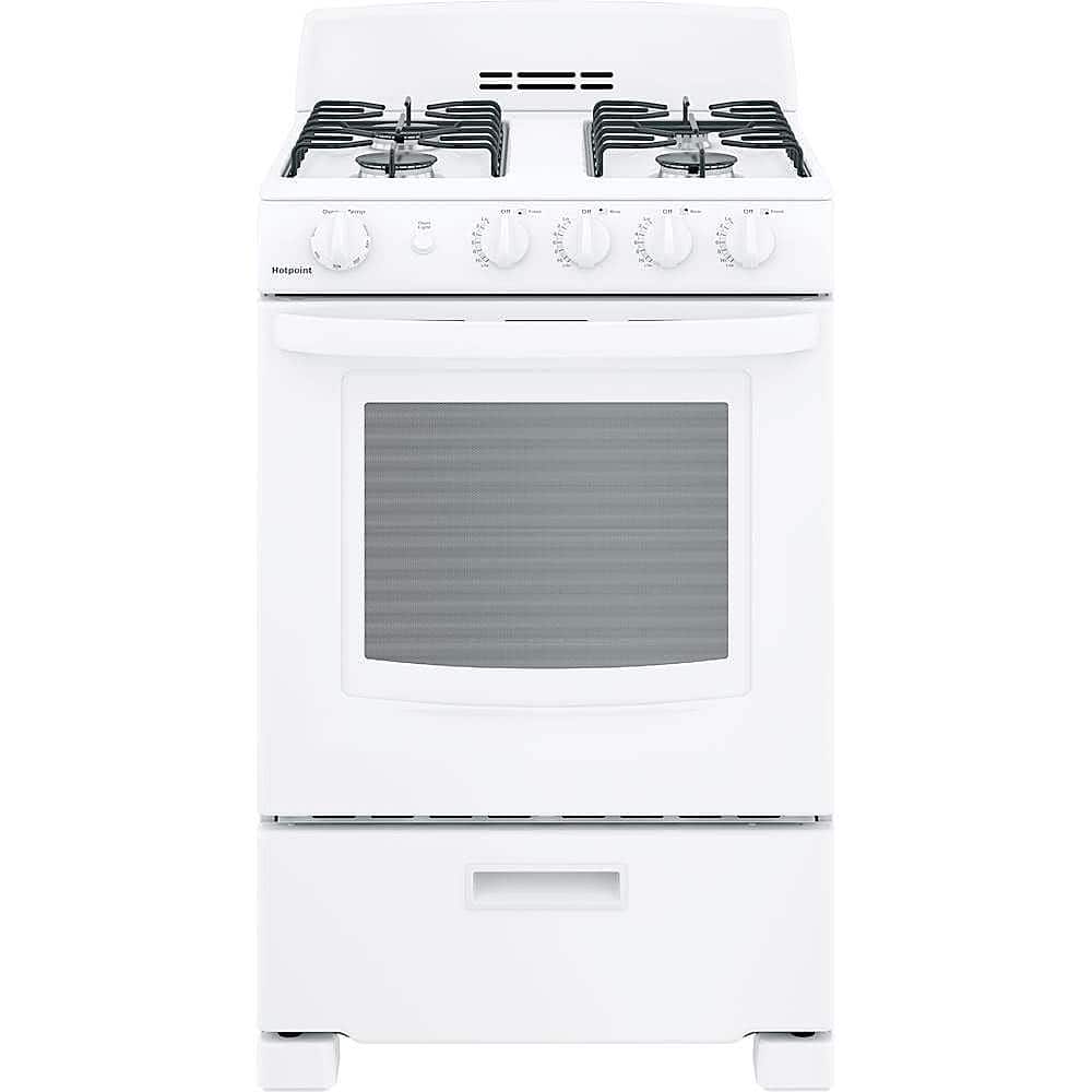 Front. Hotpoint - 2.9 Cu. Ft. Freestanding Gas Range - White.