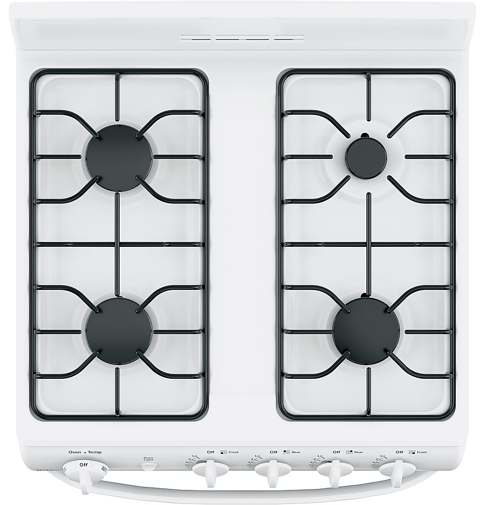 Hotpoint 24 in. 2.9 cu. ft. Oven Freestanding Gas Range with 4 Sealed  Burners - White