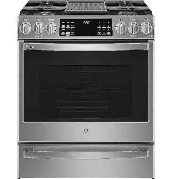 Gas stove with air online fryer built in