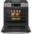 Alt View 17. GE Profile - 5.6 Cu. Ft. Slide-In Gas True Convection Range with Built-In WiFi and Hot Air Frying - Stainless Steel.