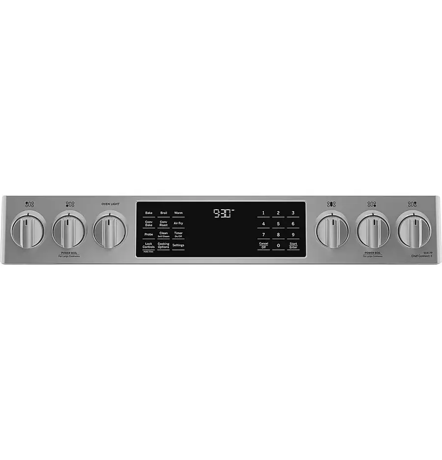 Alt View 22. GE Profile - 5.6 Cu. Ft. Slide-In Gas True Convection Range with Built-In WiFi and Hot Air Frying - Stainless Steel.