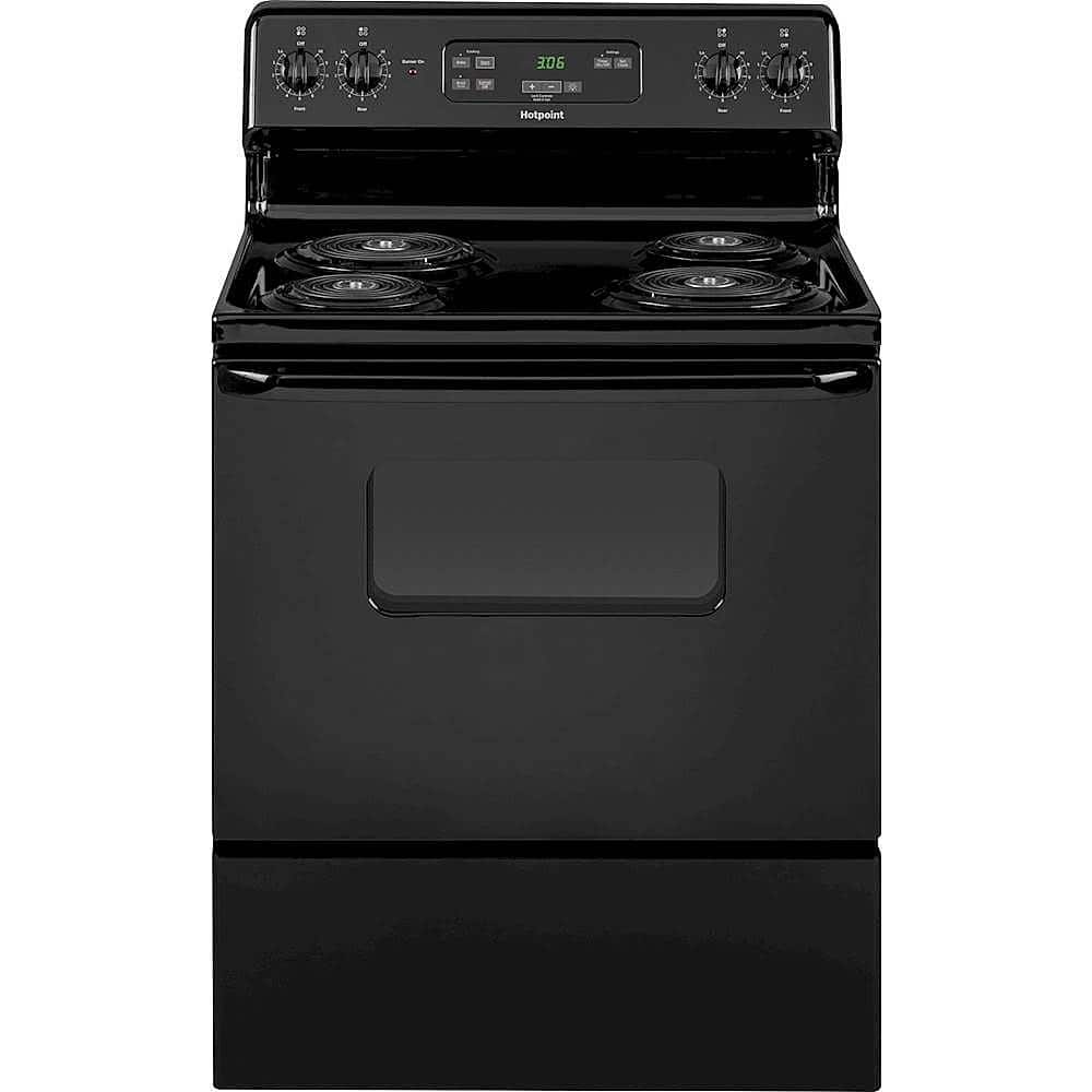 Front. Hotpoint - 5.0 Cu. Ft. Freestanding Electric Range - Black.