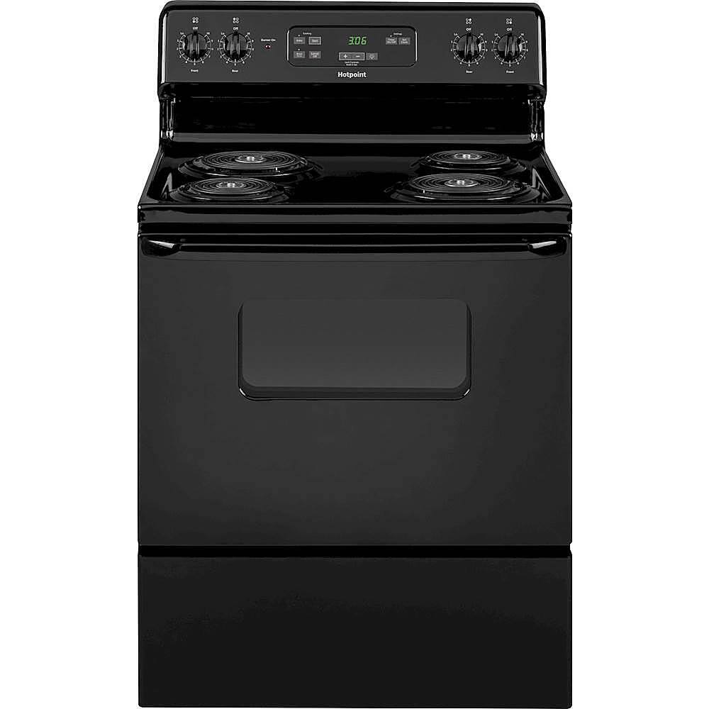 Front. Hotpoint - 5.0 Cu. Ft. Freestanding Electric Range - Black.