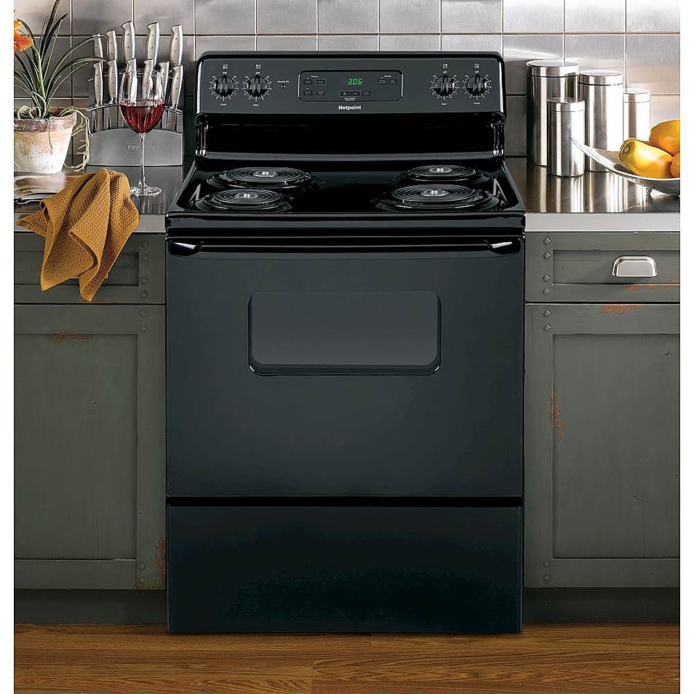 Alt View 13. Hotpoint - 5.0 Cu. Ft. Freestanding Electric Range - Black.