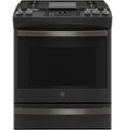 GE - 5.6 Cu. Ft. Slide-In Gas Convection Range with Self-Steam Cleaning, Built-In Wi-Fi, and No-Preheat Air Fry - Black Slate