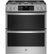 Front. GE Profile - 6.7 Cu. Ft. Slide-In Double Oven Gas True Convection Range with Steam Self-Clean, No Preheat Air Fry and WiFi - Fingerprint Resistant Stainless Steel.