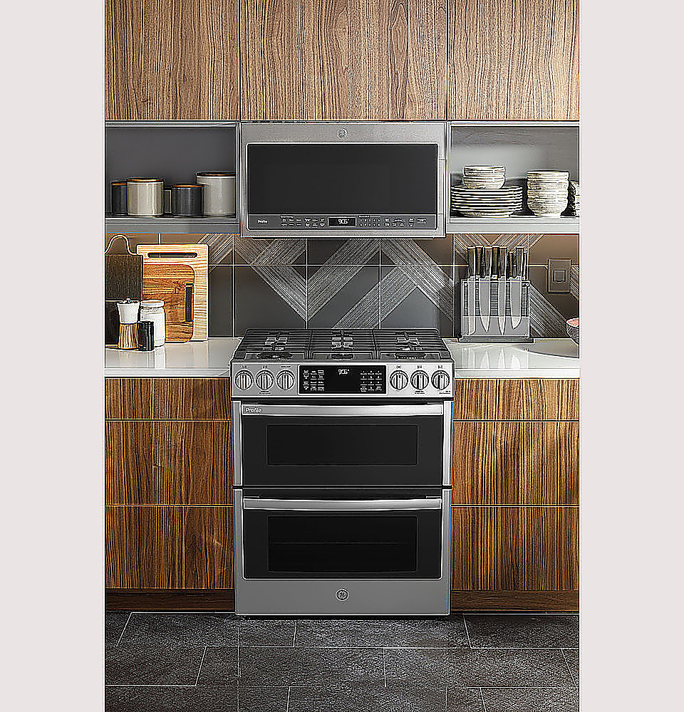 GE 30 Inch. 6.7 cu. ft. Slide-In Front Control GAS Double Oven