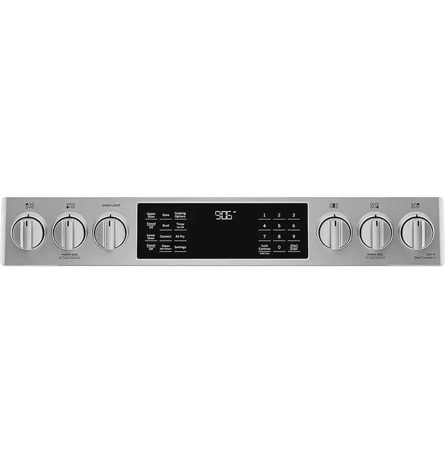 Alt View 21. GE Profile - 6.7 Cu. Ft. Slide-In Double Oven Gas True Convection Range with Steam Self-Clean, No Preheat Air Fry and WiFi - Fingerprint Resistant Stainless Steel.