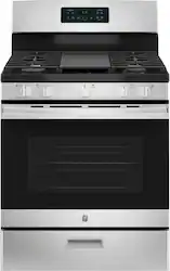 GE - 5.0 Cu. Ft. Freestanding Gas Range - Stainless Steel - Front_Zoom