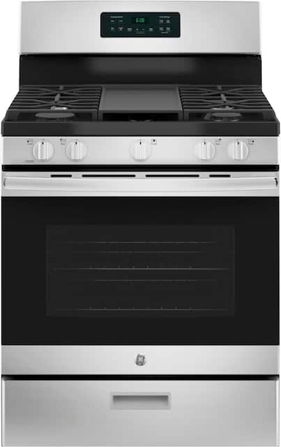 Front Zoom. GE - 5.0 Cu. Ft. Freestanding Gas Range - Stainless Steel.