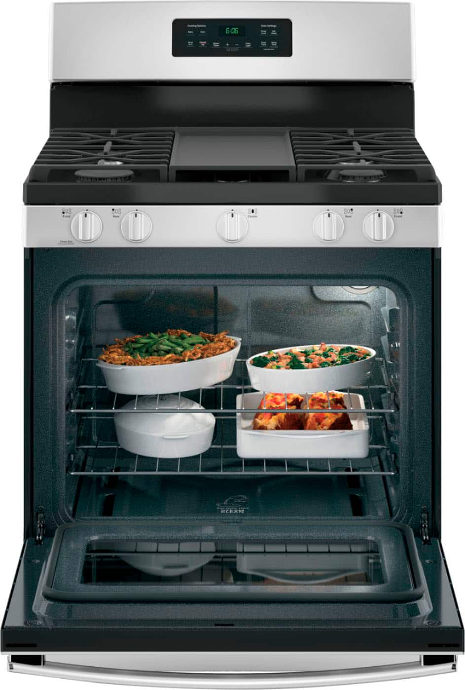 Alt View 12. GE - 5.0 Cu. Ft. Freestanding Gas Range - Stainless steel.