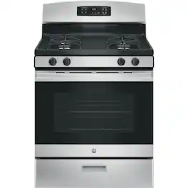GE - 4.8 Cu. Ft. Freestanding Gas Range - Stainless Steel