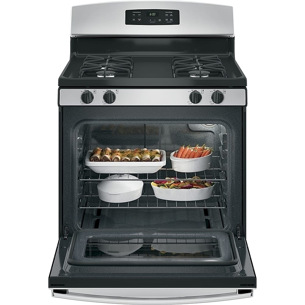 Alt View 14. GE - 4.8 Cu. Ft. Freestanding Gas Range - Stainless Steel.
