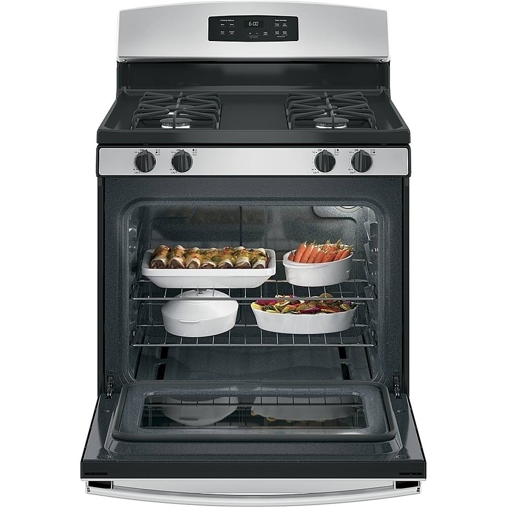 Alt View 14. GE - 4.8 Cu. Ft. Freestanding Gas Range - Stainless Steel.
