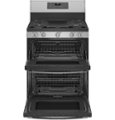 Alt View Zoom 11. GE Profile - 6.8 Cu. Ft. Frestanding Double Oven Gas True Convection Range with No-Preheat Air Fry - Stainless Steel.