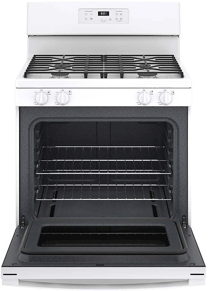 Alt View 11. GE - 4.8 Cu. Ft. Freestanding Gas Range - White.