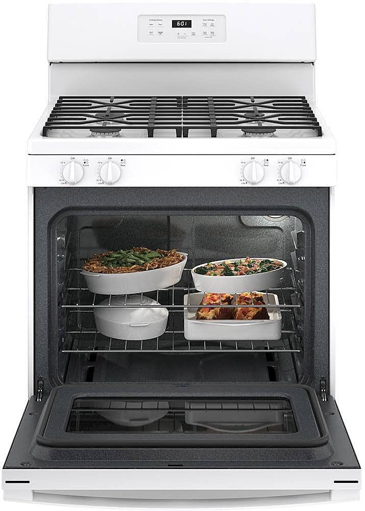 Alt View 12. GE - 4.8 Cu. Ft. Freestanding Gas Range - White.