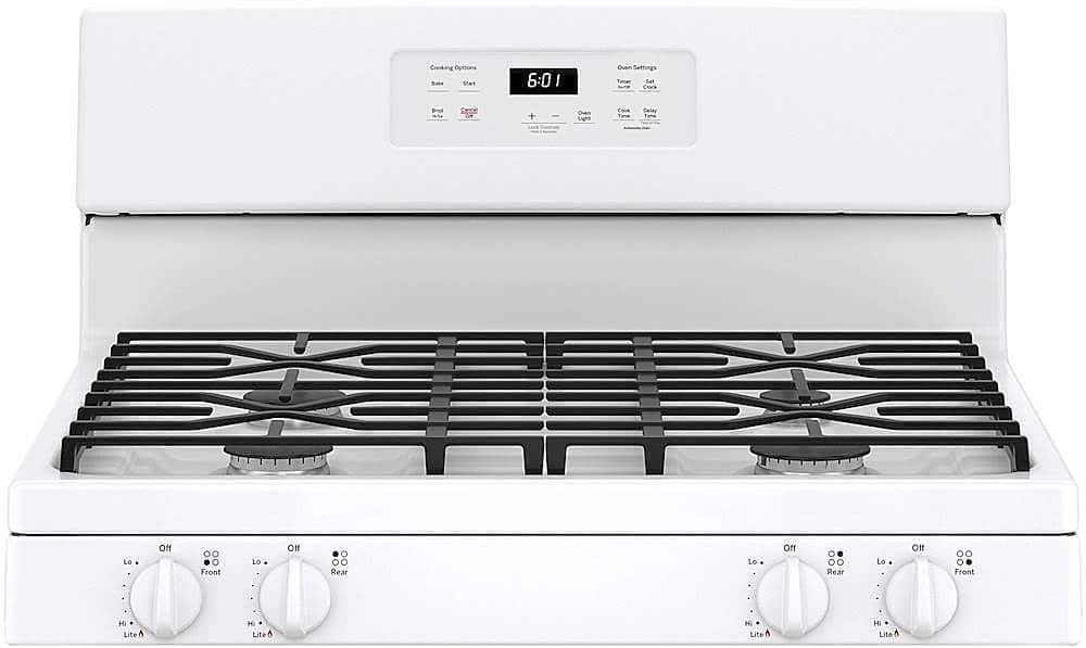 Alt View 1. GE - 4.8 Cu. Ft. Freestanding Gas Range - White.