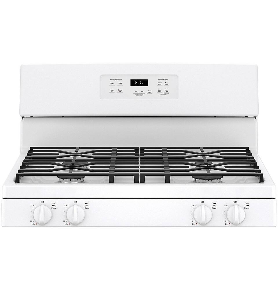 Alt View 26. GE - 4.8 Cu. Ft. Freestanding Gas Range - White.