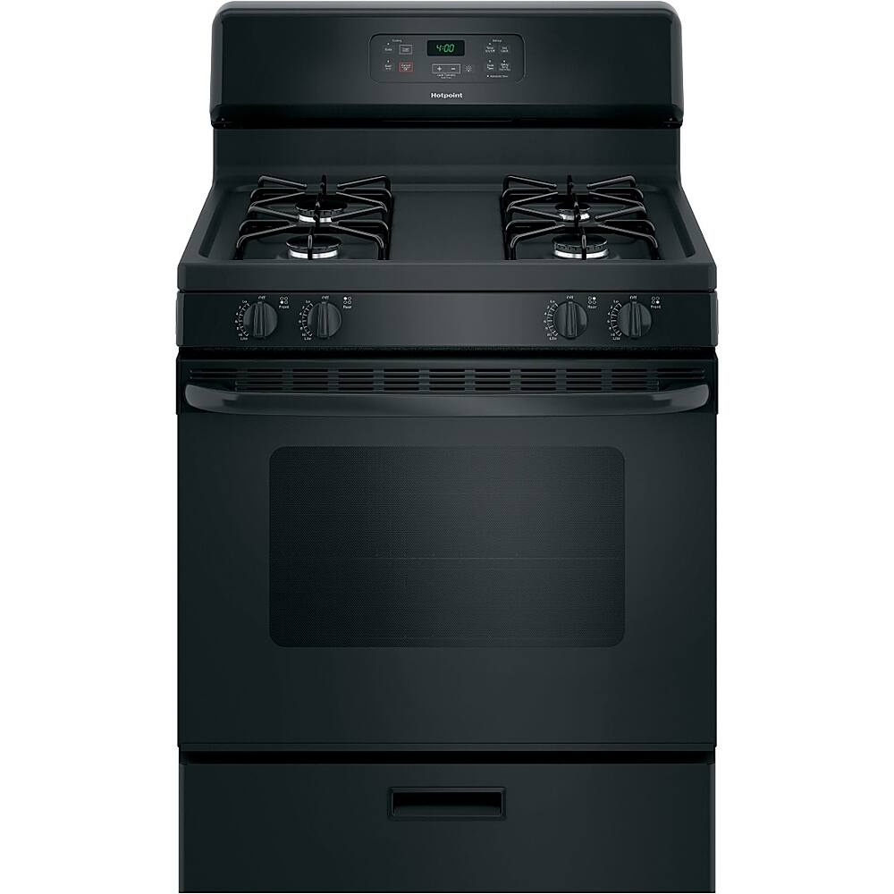 Front. Hotpoint - 4.8 Cu. Ft. Freestanding Gas Range - Black.