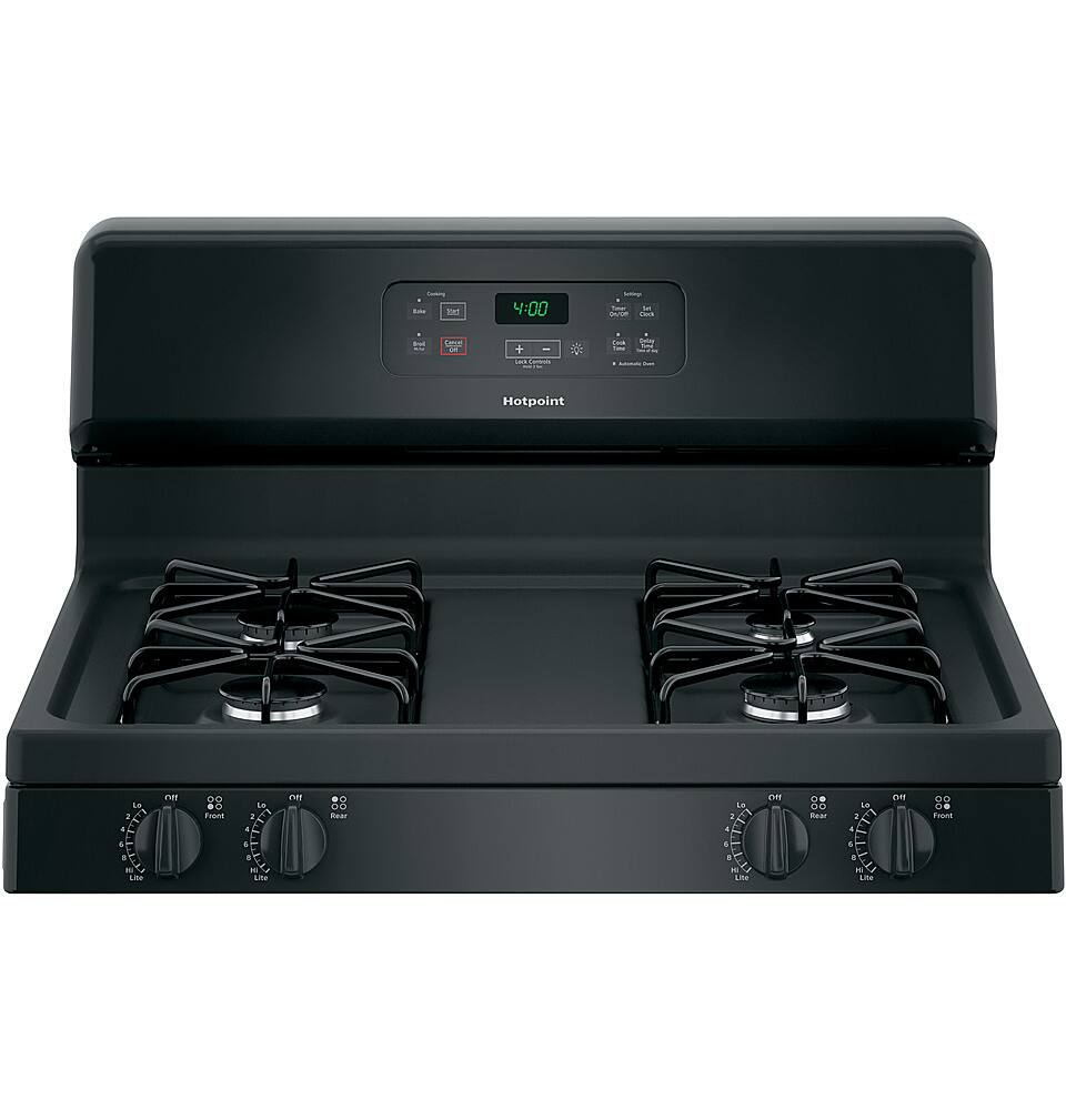 Alt View 11. Hotpoint - 4.8 Cu. Ft. Freestanding Gas Range - Black.
