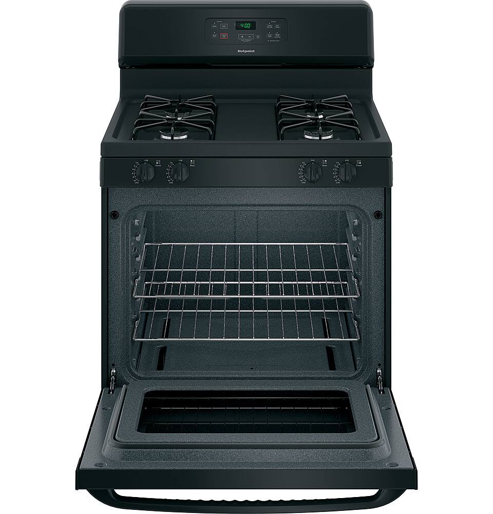 Alt View 12. Hotpoint - 4.8 Cu. Ft. Freestanding Gas Range - Black.