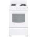 Hotpoint - 24 in. Wide 4 Elements 2.9 Cu. Ft. Freestanding Electric Range with Front Controls and Lift-Up Cooktop - White