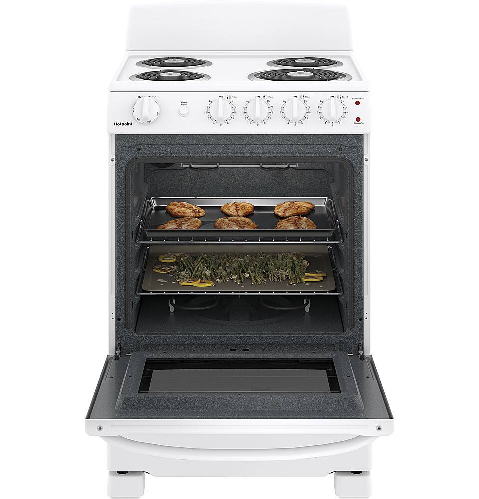 Left. Hotpoint - 2.9 Cu. Ft. Freestanding Electric Range - White.