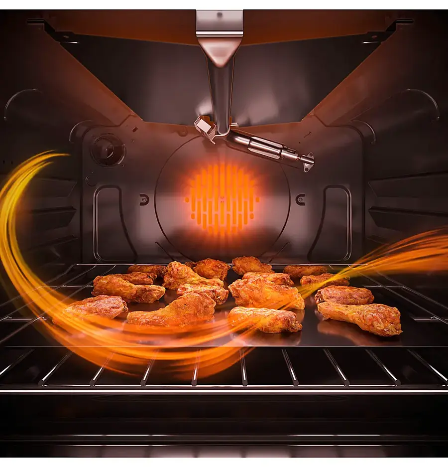 Alt View 15. GE - 6.7 Cu. Ft. Slide-In Double-Oven Gas Range with Steam-Cleaning and No-Preheat Air Fry - Stainless Steel.