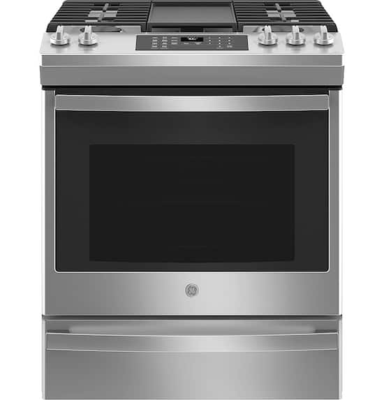 GE - 5.0 Cu. ft. Freestanding GAS Convection Range with Self-Steam Cleaning and No-Preheat Air Fry - Stainless Steel