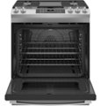 Alt View Zoom 1. GE - 5.6 Cu. Ft. Slide-In Gas Convection Range with Self-Steam Cleaning, Built-In Wi-Fi, and No-Preheat Air Fry - Stainless Steel.