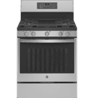 GE Profile - 5.6 Cu. Ft. Freestanding Smart Gas True Convection Range with Hot Air Fry - Stainless Steel - Front_Zoom