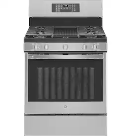 GE Profile - 5.6 Cu. Ft. Freestanding Smart Gas True Convection Range with Hot Air Fry - Stainless Steel