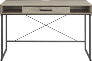Insignia™ - Computer Desk with Drawer – 47" Wide - Dark Oak - Front_Zoom