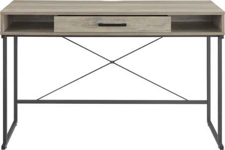Insignia™ - Computer Desk with Drawer – 47" Wide - Dark Wood