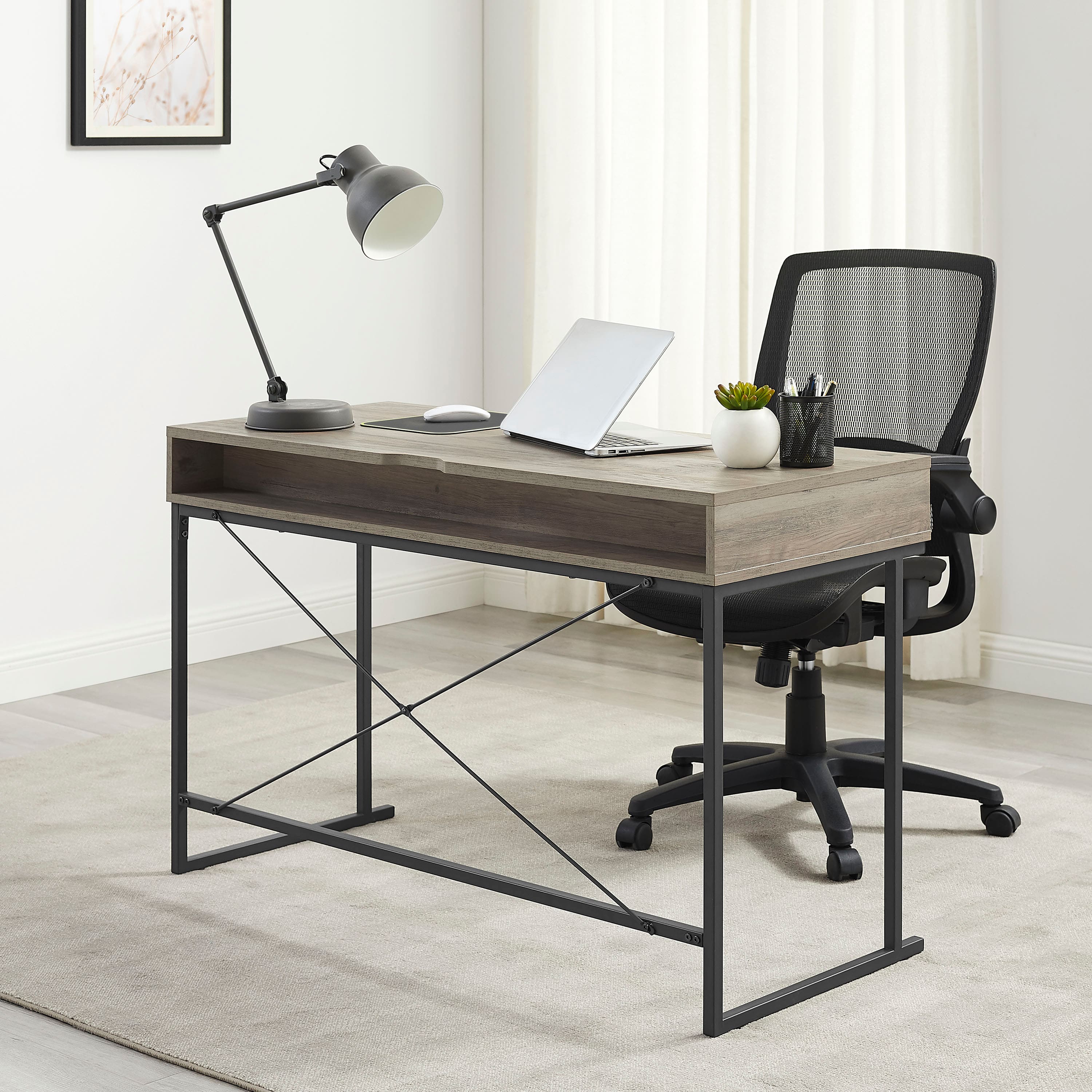 Alt View 14. Insignia™ - Computer Desk with Drawer – 47" Wide - Dark Oak.