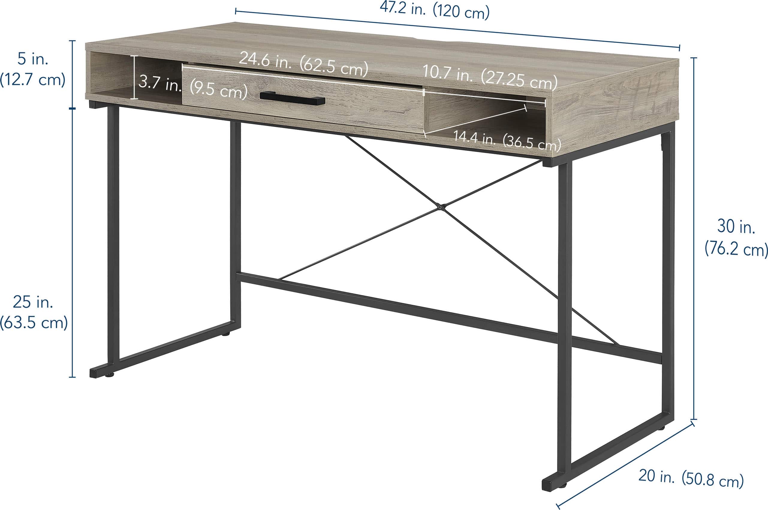 Alt View 18. Insignia™ - Computer Desk with Drawer – 47" Wide - Dark Oak.