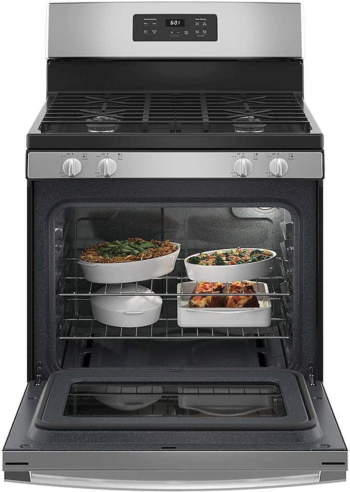 Alt View 12. GE - 4.8 Cu. Ft. Freestanding Gas Range - Stainless Steel.